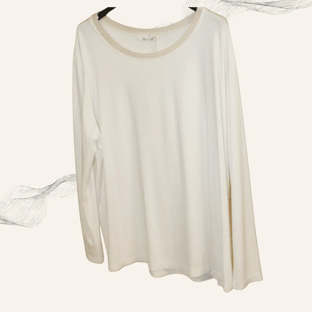 Damen Sweatpullover mit Glitzerkragen – Glamouröser Statement-Look in 3 Farben