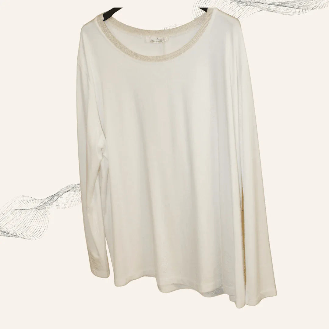 Damen Sweatpullover mit Glitzerkragen – Glamouröser Statement-Look in 3 Farben