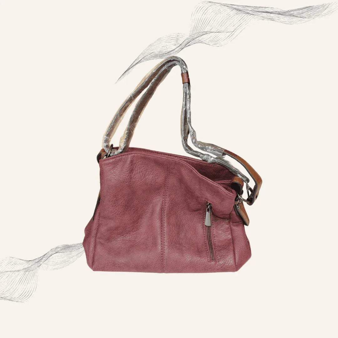 Damen Kunstledertasche Bordeaux – Stilvolle elegante Alltagstasche