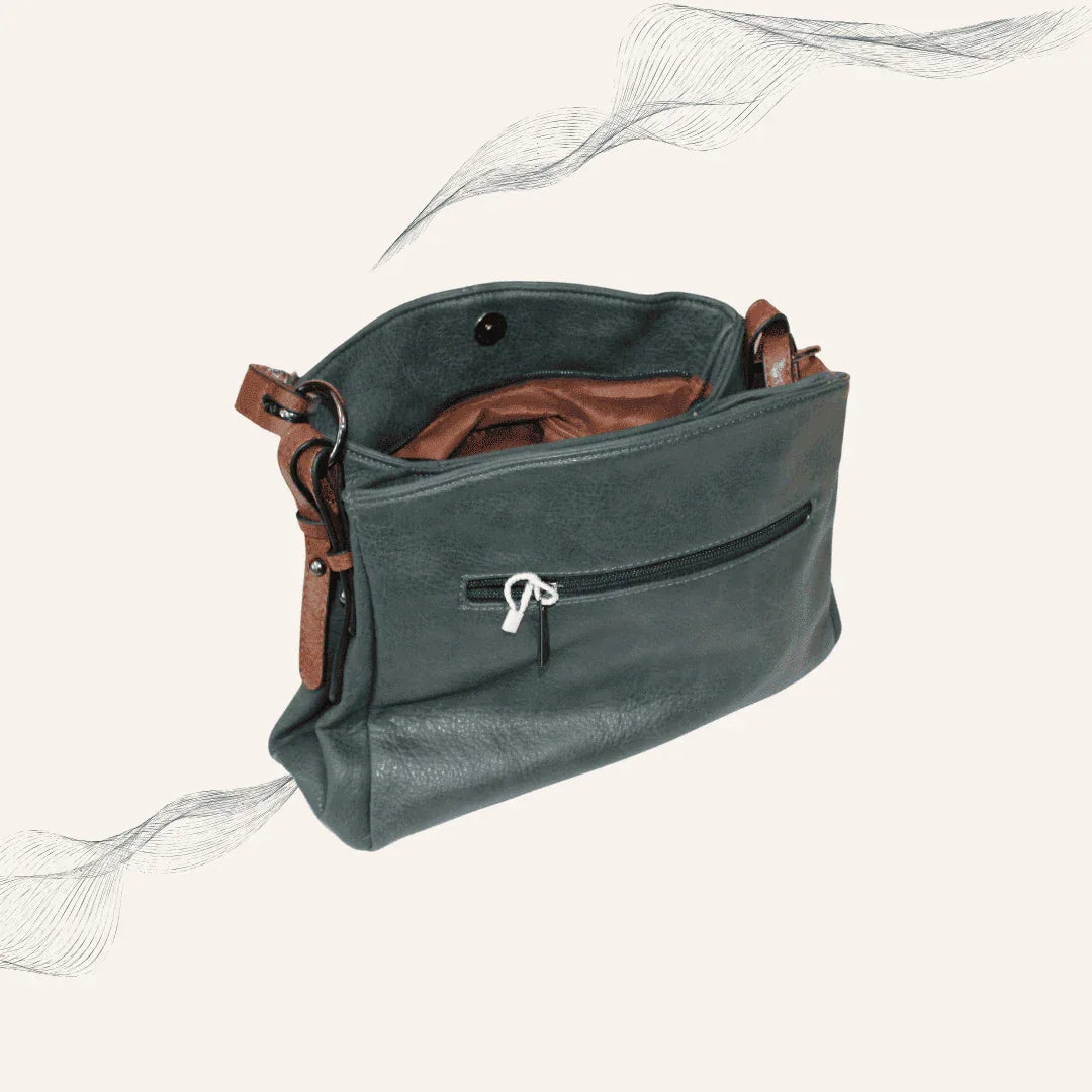 Damen Kunstledertasche Oliv – Stilvolle elegante Alltagstasche
