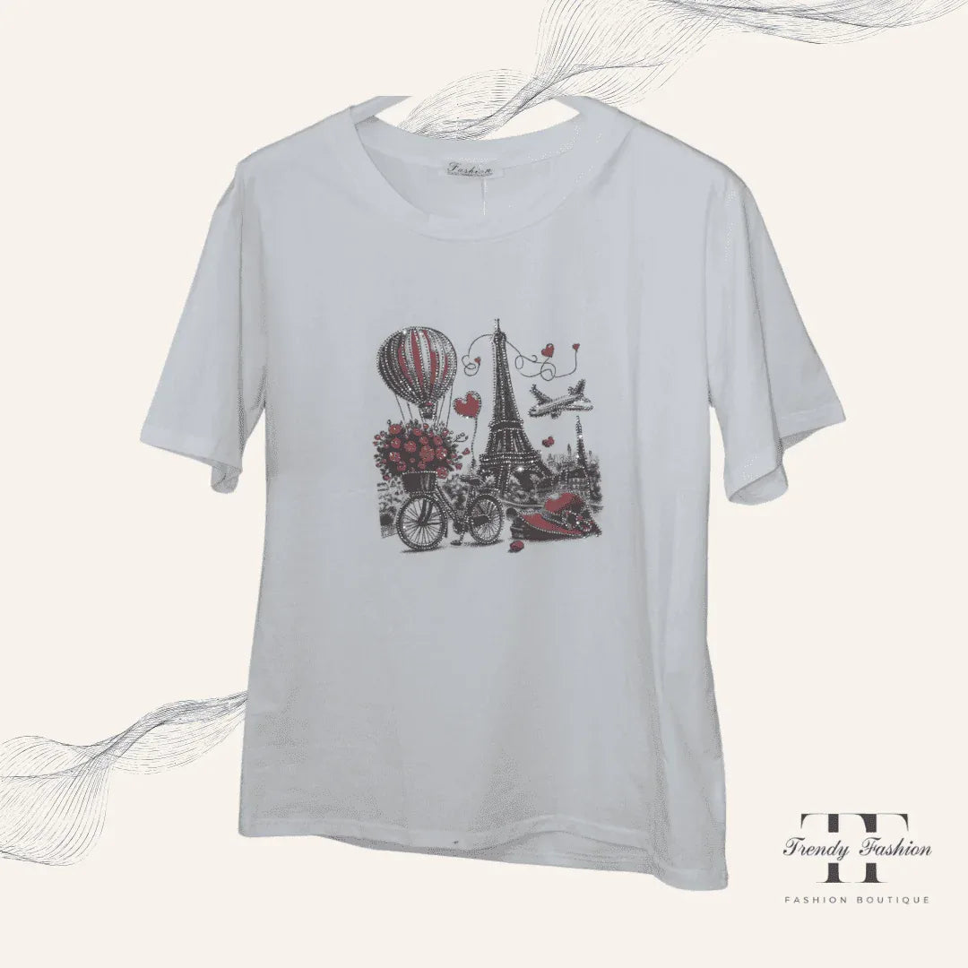 Damen Shirt Paris – Hochwertiges Baumwollshirt mit Pariser Flair