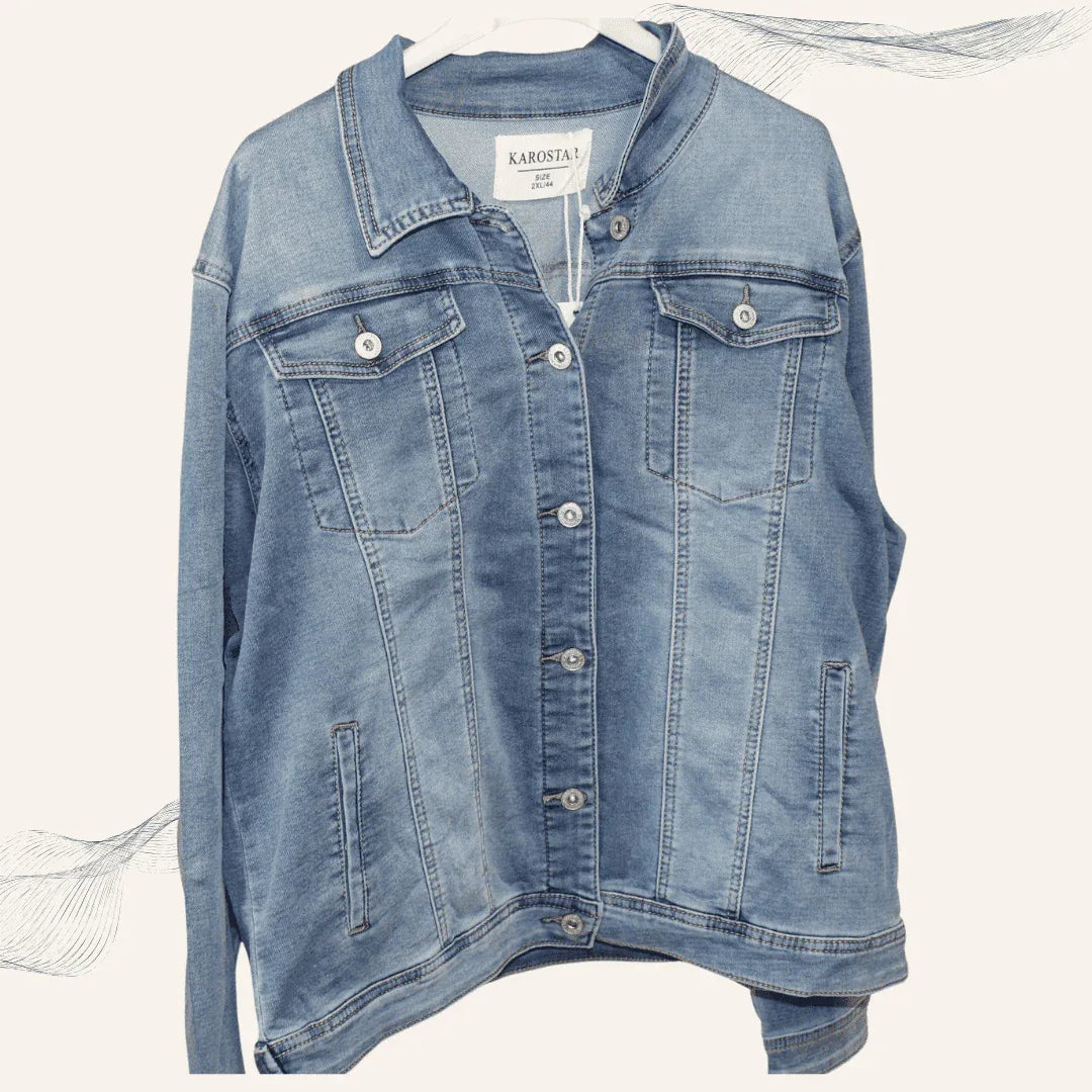 Karostar Damen Jeansjacke – Zeitloser Look hochwertig & bequem für jeden Tag