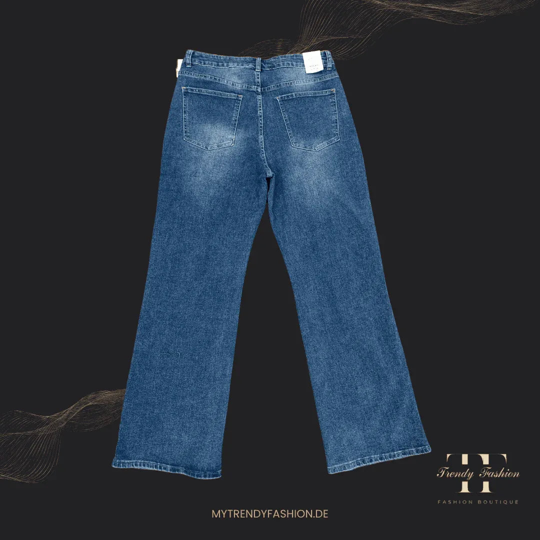 NORFY Damen Jeans Wide Leg – Breitbeinige Hose lässig & figurschmeichelnd
