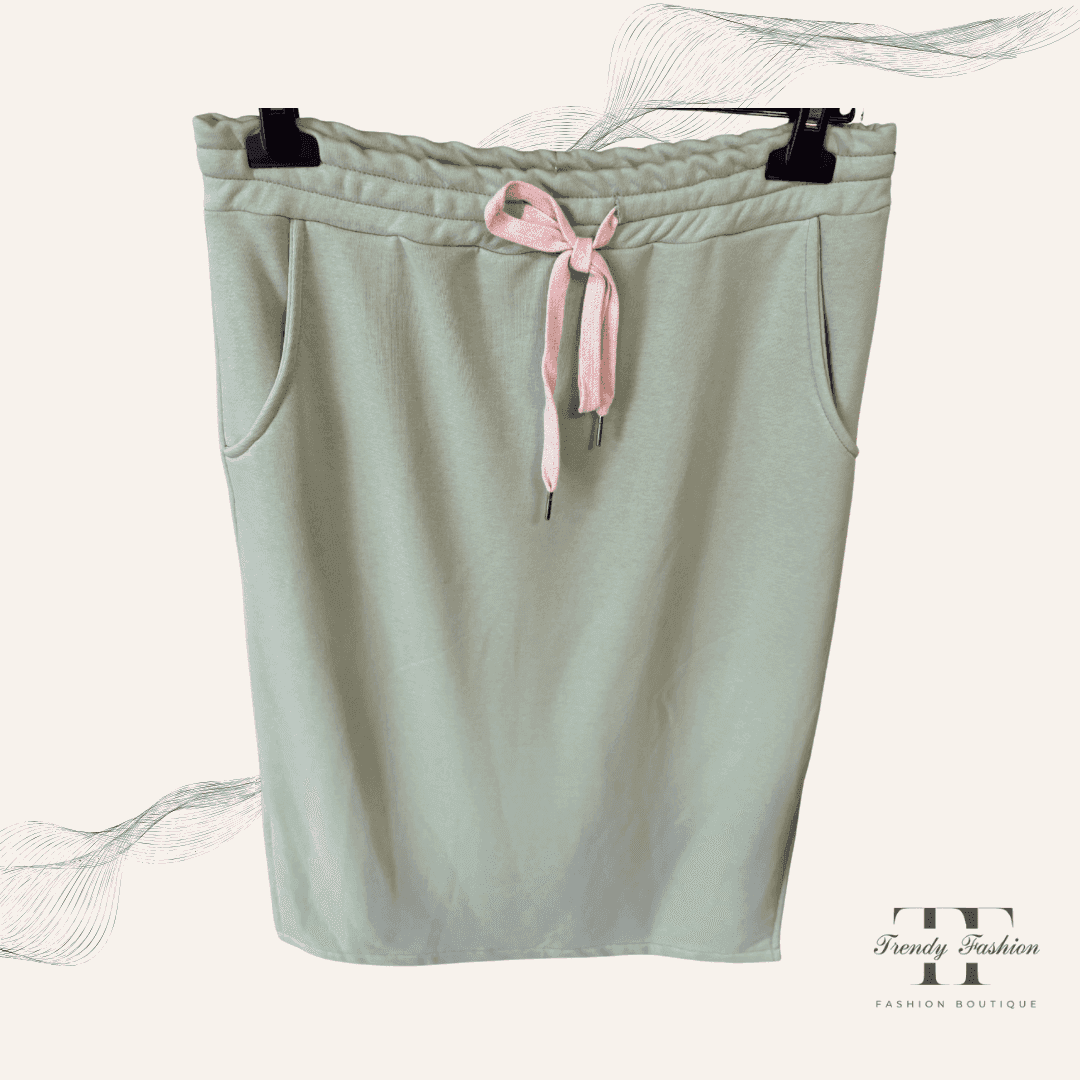 Damen Sweatrock Wellenweich Rosa – Weicher bequemer femininer Freizeitrock
