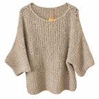 Damen Strickpullover Cozy Chic – Lässige Passform, Weich & Gemütlich, Champagner & Orange