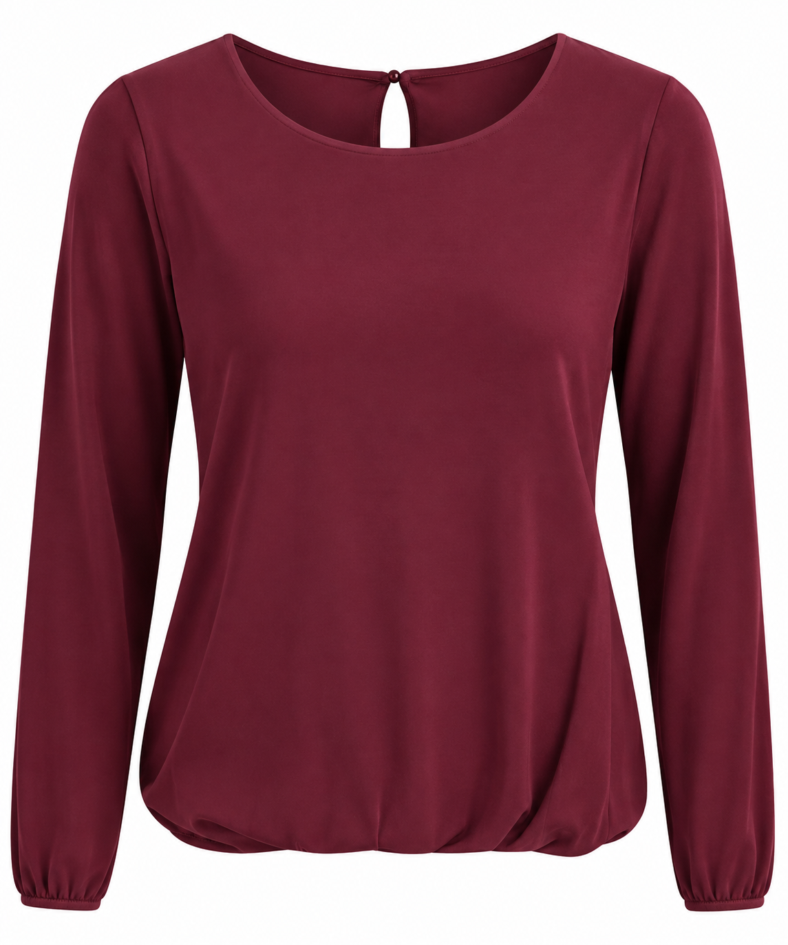 Damen Pullover Bordeaux aus Butterweichem Soft-Touch Stoff | Langarm Basic