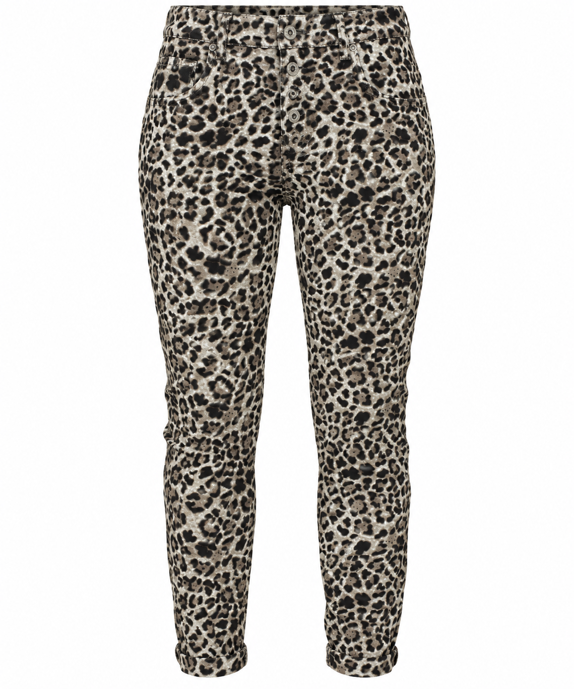 Karostar Jeanshose Leo-Look – Trendiges Muster, Komfortabler Schnitt, Gr. 34–42