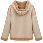 Luce d'Inverno Teddyjacke Beige – Kuschelige Winterjacke mit Kapuze