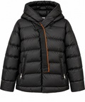 Steppjacke Schwarz mit Kapuze – Trendige Damen Winterjacke