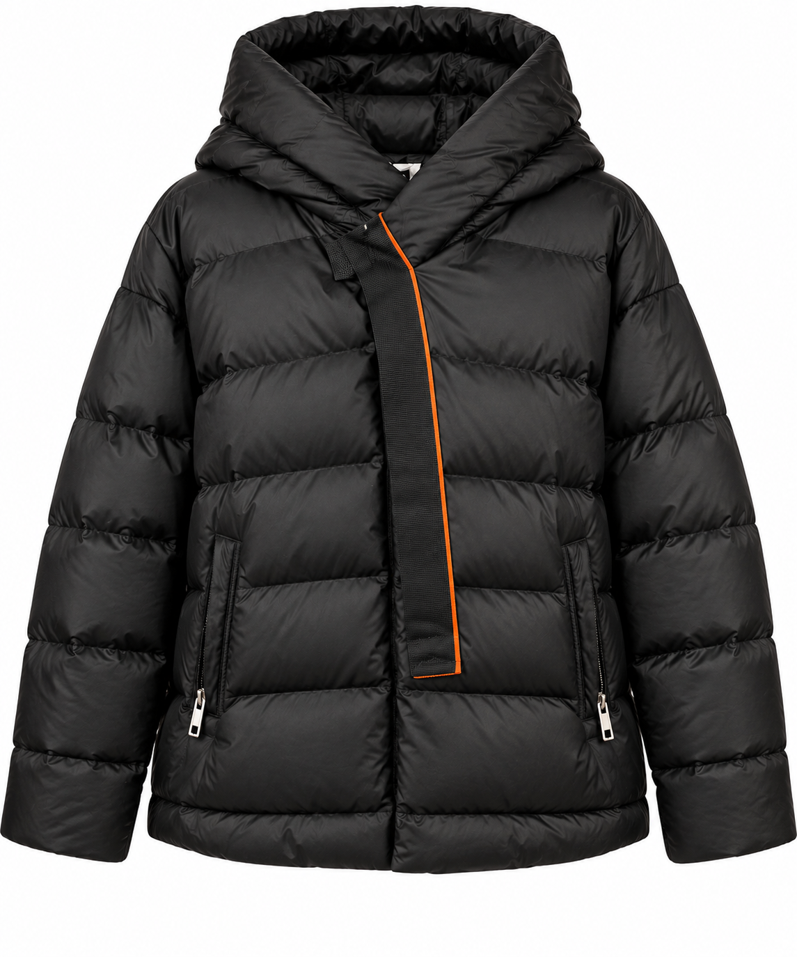 Steppjacke Schwarz mit Kapuze – Trendige Damen Winterjacke