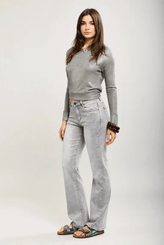Toxik3 - Gerade geschnittene Stretch-Jeans in Hellgrau – bequem & vielseitig kombinierbar - Trendy Fashion