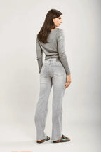 Toxik3 - Gerade geschnittene Stretch-Jeans in Hellgrau – bequem & vielseitig kombinierbar - Trendy Fashion