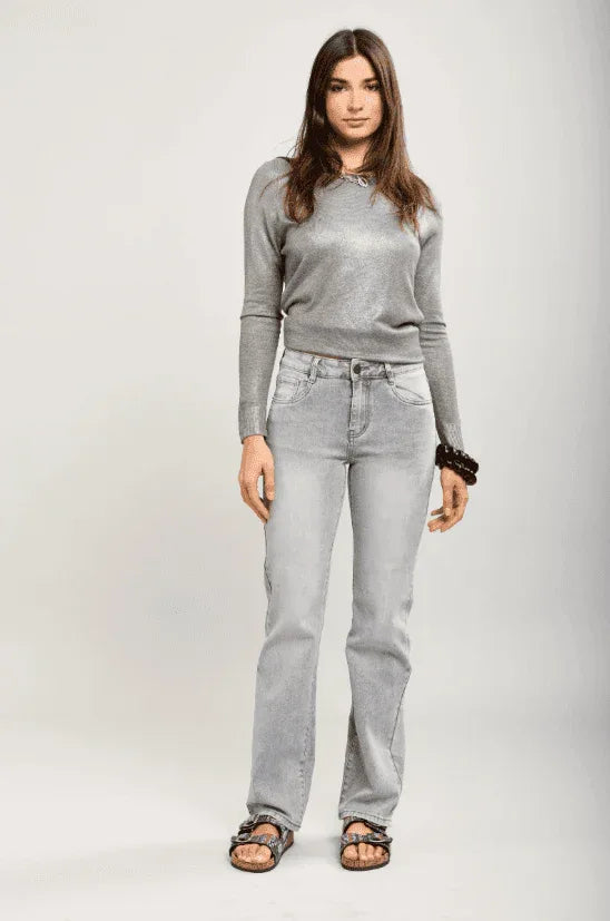 Toxik3 - Gerade geschnittene Stretch-Jeans in Hellgrau – bequem & vielseitig kombinierbar - Trendy Fashion