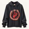 Damen Hoodie Vintage Rock – Rockiger Kapuzenpullover, Schwarz & Weiß