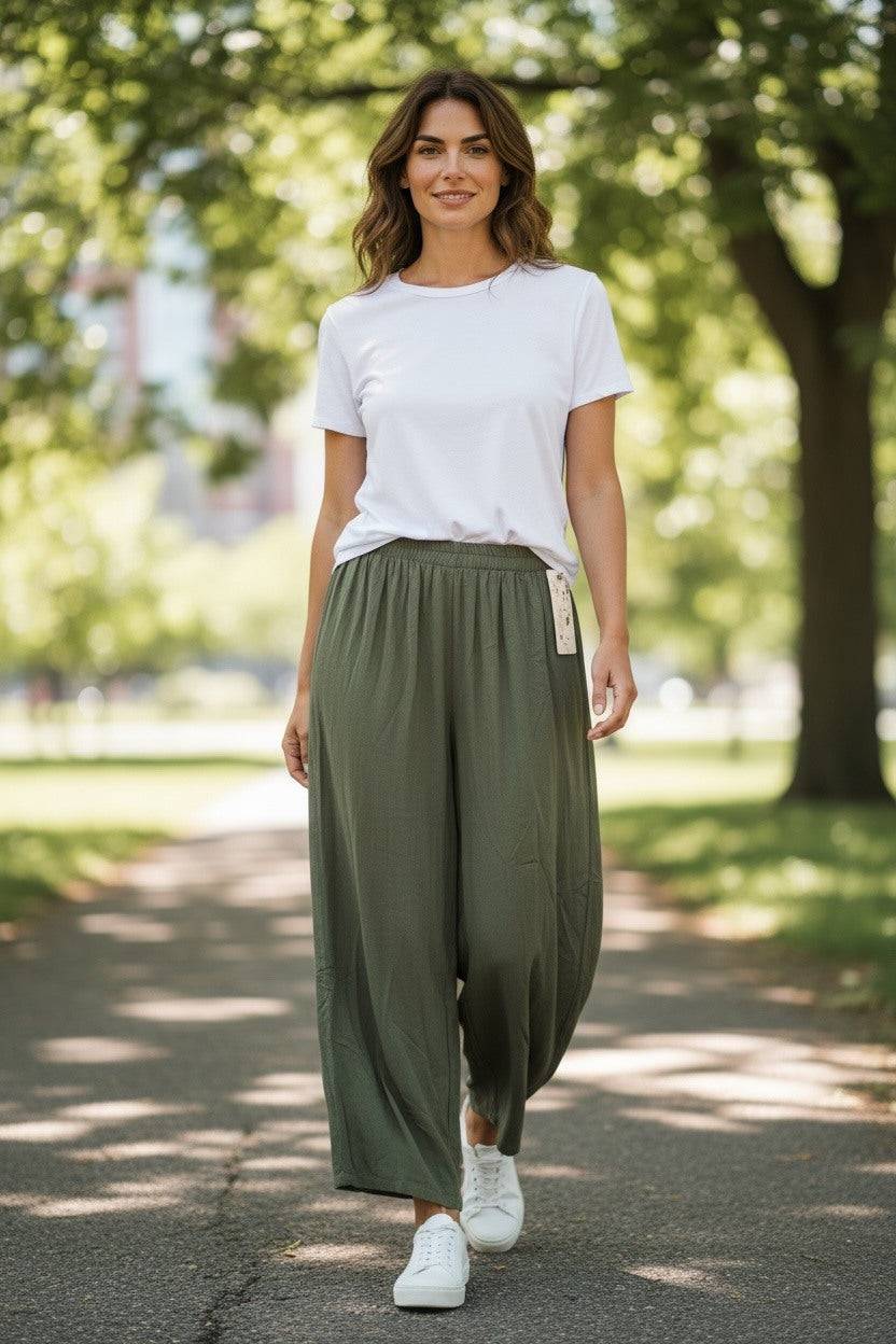 Leichtfallende Damen Hose – fließend & bequem für warme Tage