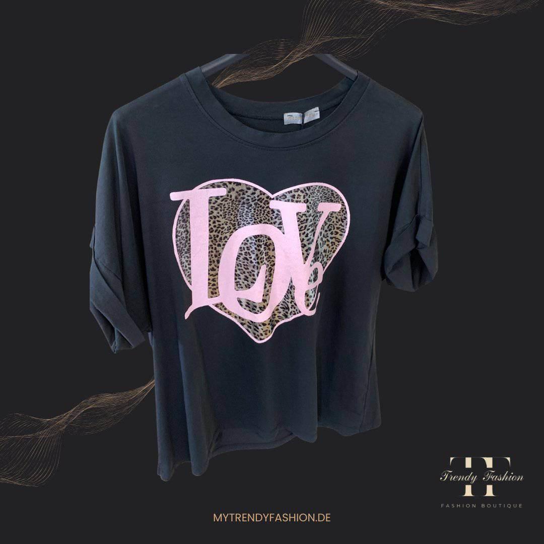 Damen Shirt Love Leo – Einzigartiges Leo-Print-Shirt aus hochwertigem Stoff