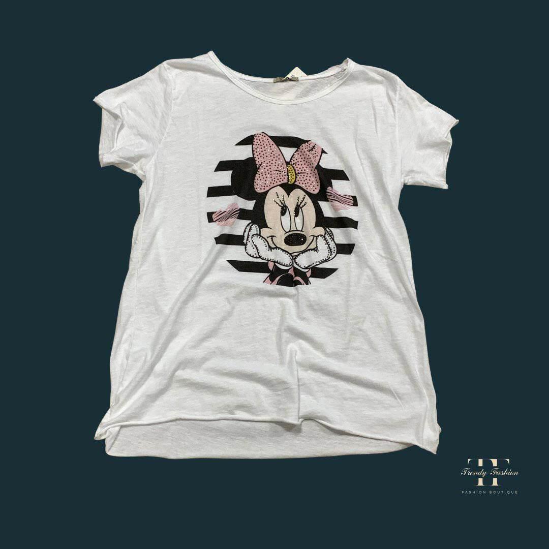 Damen T-Shirt Minnie Maus – Weiches Baumwollshirt, Disney-Geschenk