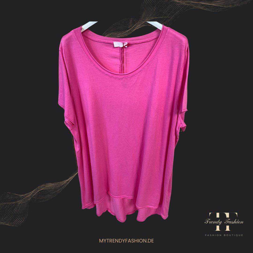 Damen Basic Longshirt Uni Rosa – Vielseitiges Alltagsshirt in Uni-Farben