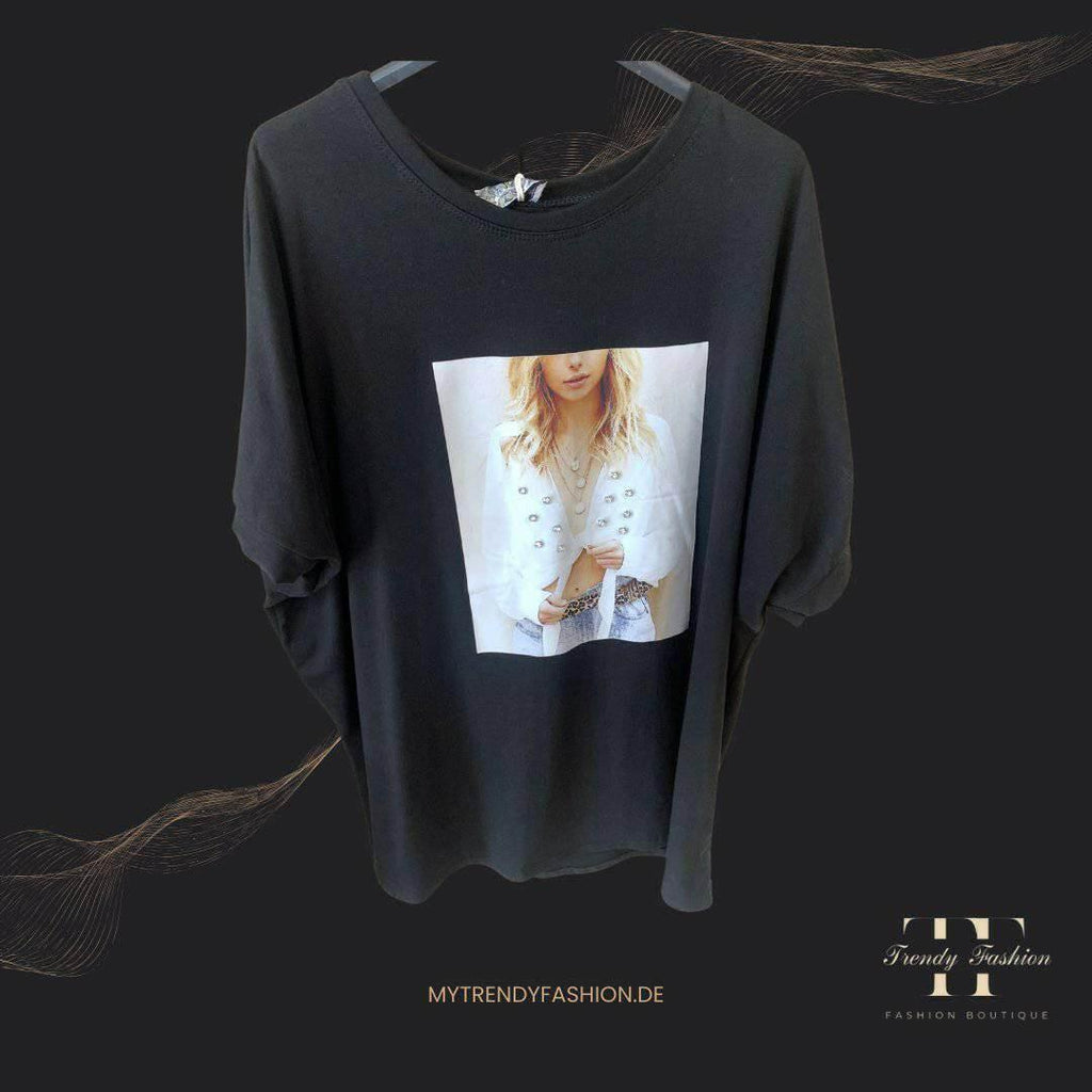Damen Shirt Frauenmotiv – Klassisches Baumwollshirt mit weiblichem Design