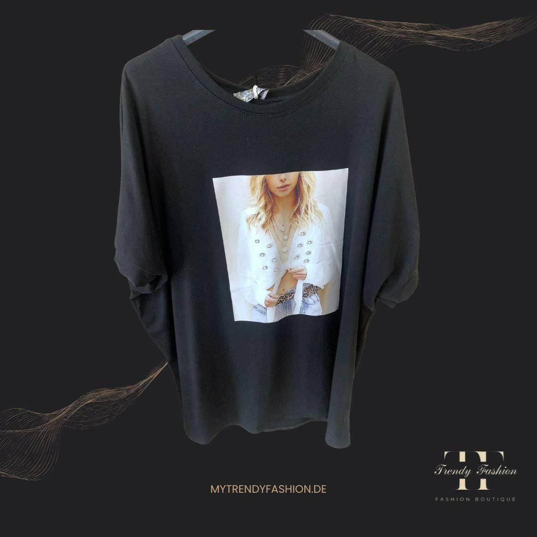 Damen Shirt Frauenmotiv – Klassisches Baumwollshirt mit weiblichem Design